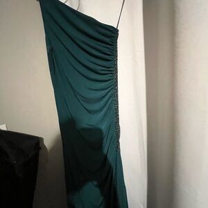 Laundry By Shelli Segal Teal One-Shoulder Dress